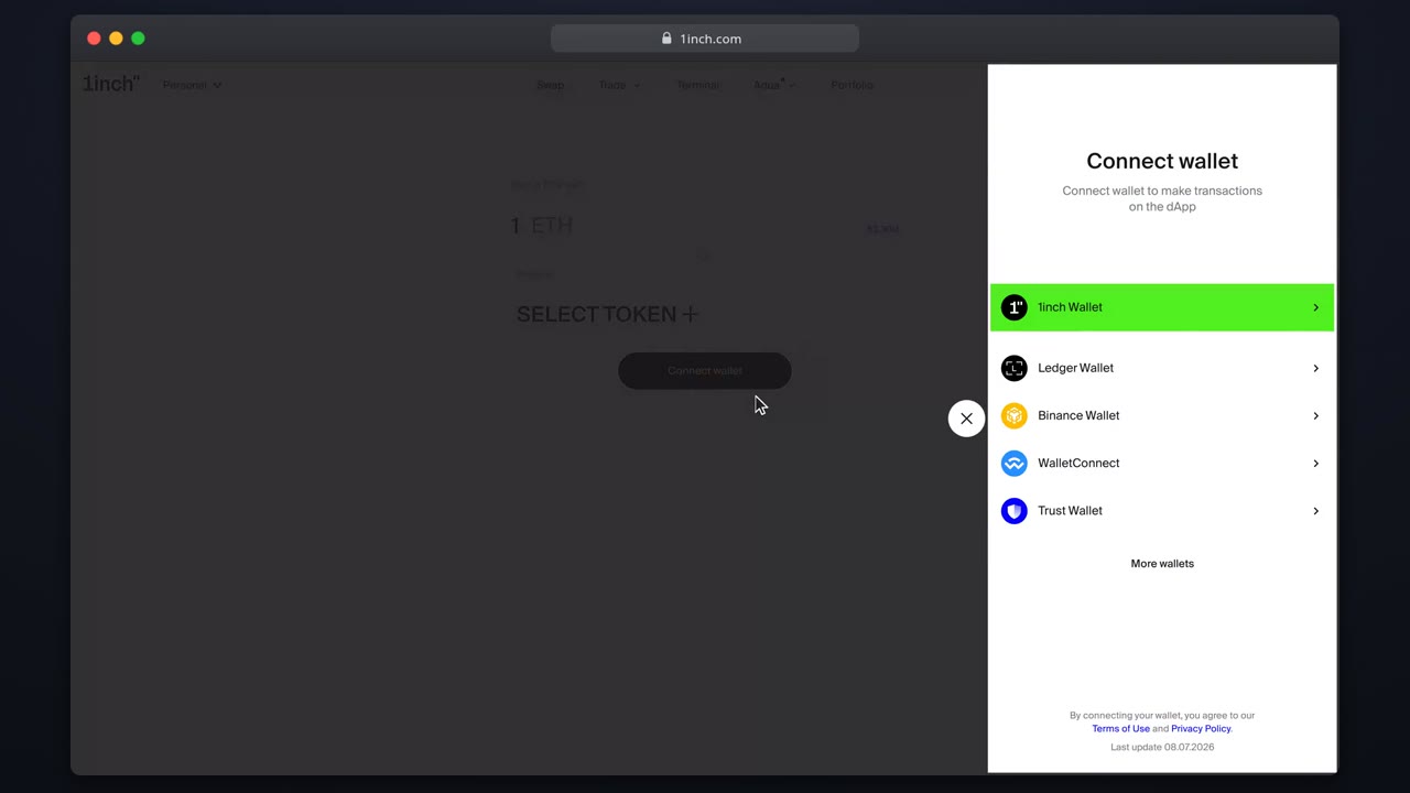 Switch between sub-wallets